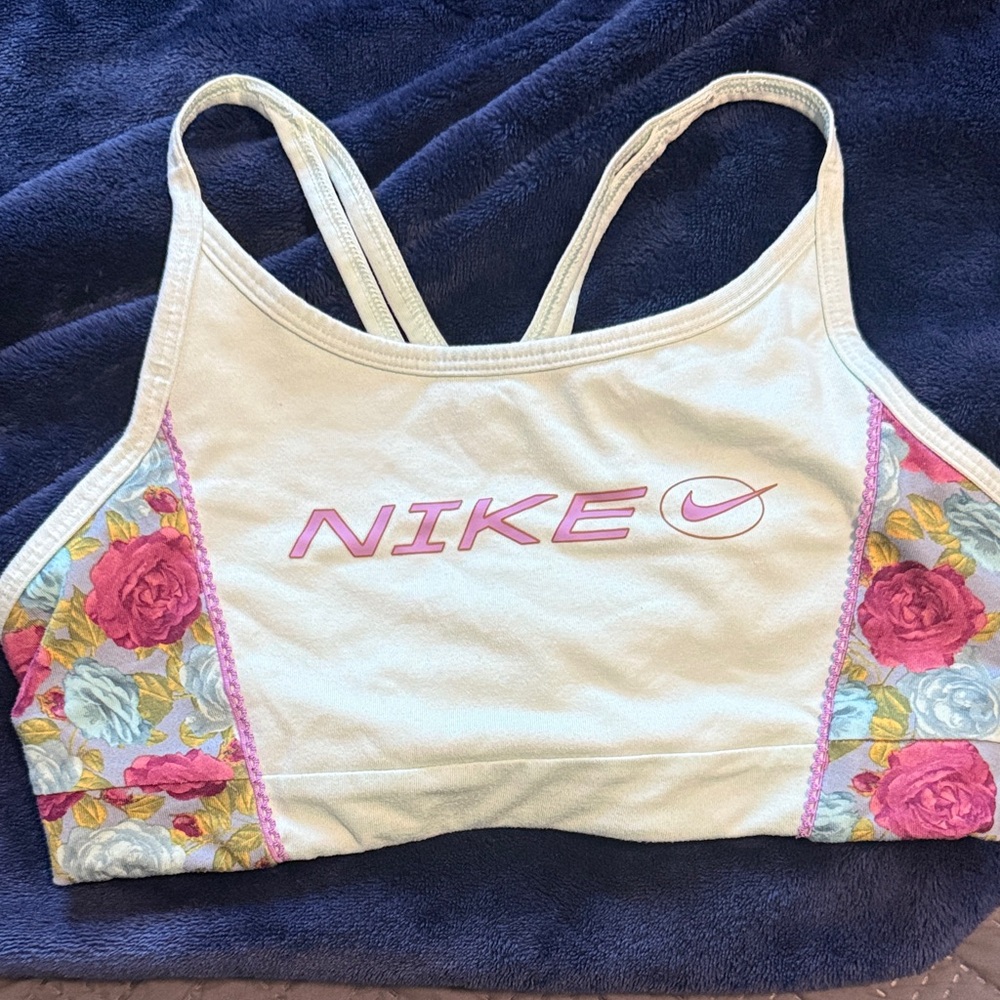 Nike Sports Bra with Pink Floral Design